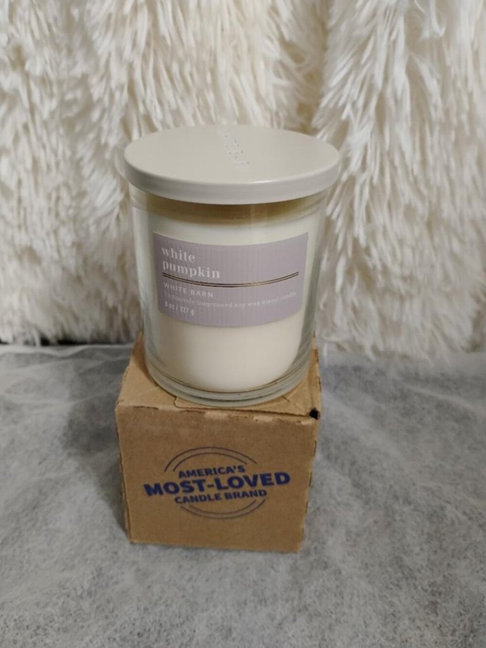 White Barn White Pumpkin Scented Single Wick 8 oz Jar Candle NIB